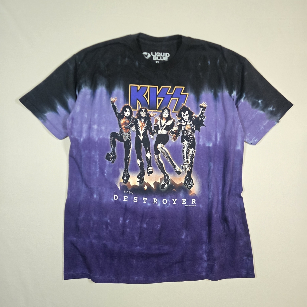 Vintage 2005 Liquid Blue Kids KISS Destroyer Black and Purple T-Shirt
